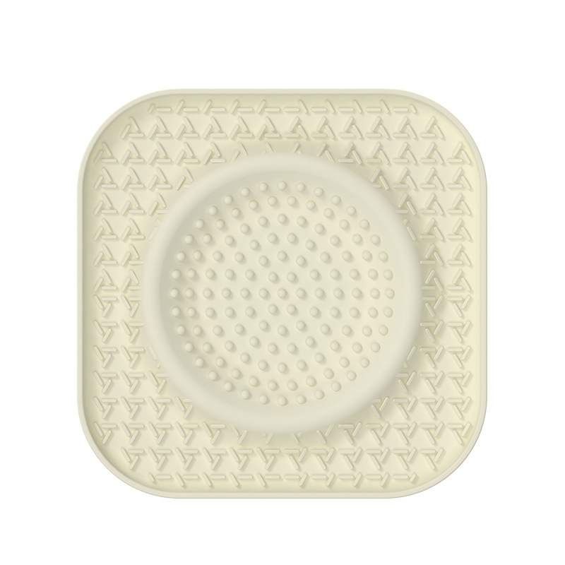 L Beige 2-Pack Premium Silicone Pet Lick Mat - Slow Feeder for Dogs and Cats with Powerful Suction Base - Anxiety Relief and Boredom Buster for Grooming and Bathing