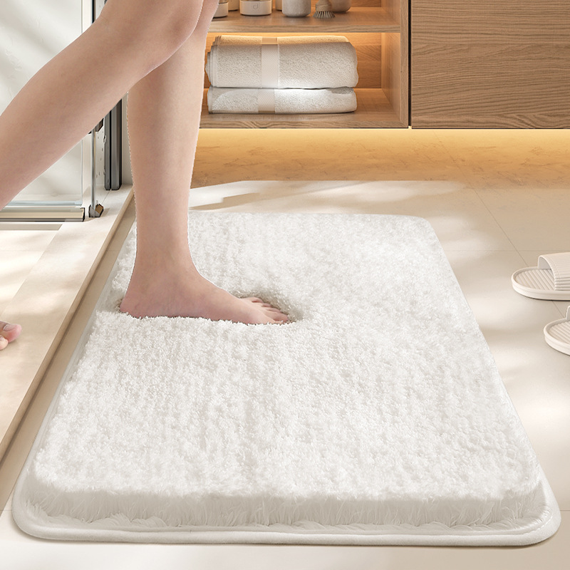 White 40*60cm Luxury 3.5cm Shag Bath Mat 