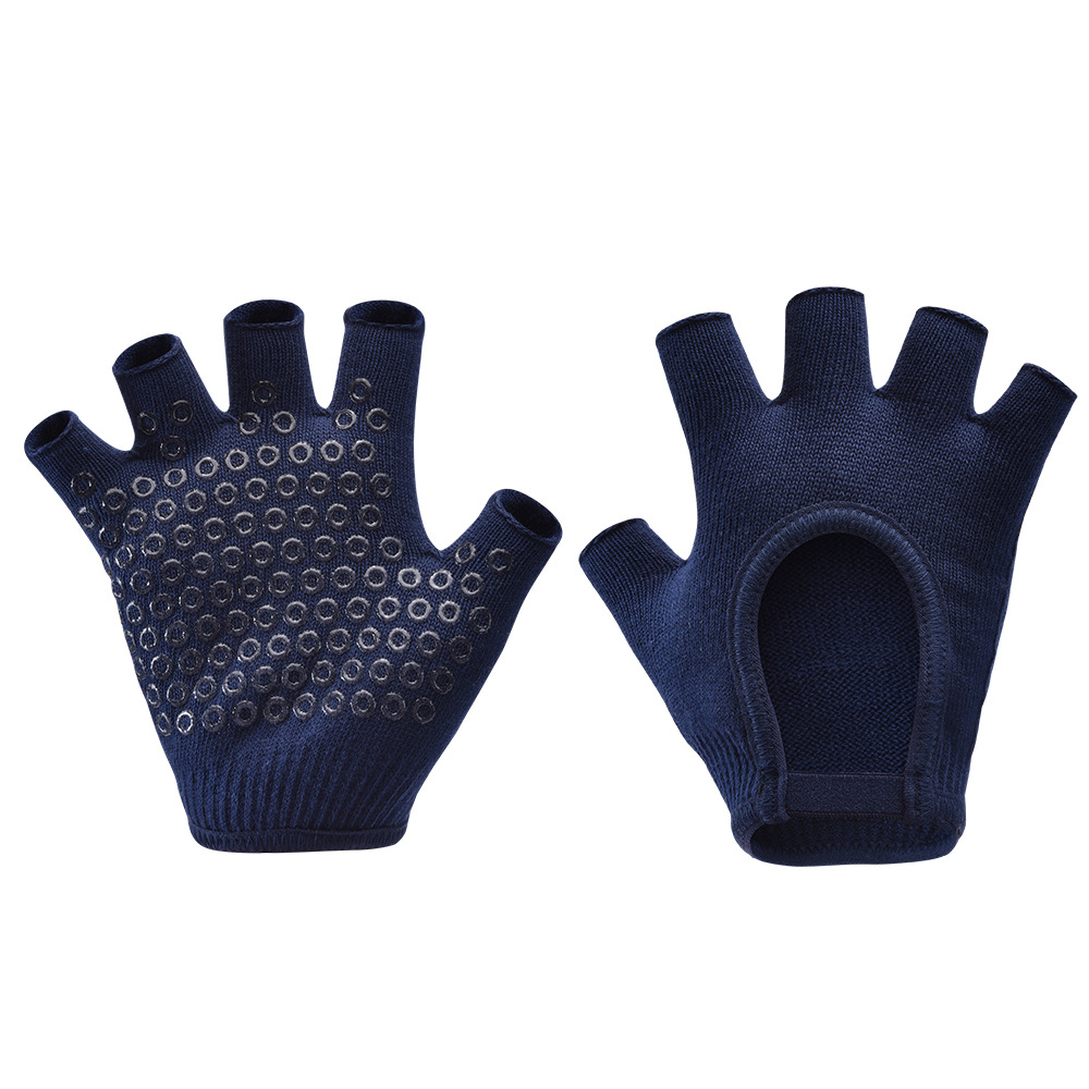 Navy Blue 2-Pack Women%27s Non-Slip Yoga Gloves - Open Back Half Finger Cotton Stretchy Grip Gloves for Aerial Yoga Navy Blue 2-Pack Women%27s Non-Slip Yoga Gloves - Open Back Half Finger Cotton Stretchy Grip Gloves for Aerial Yoga
