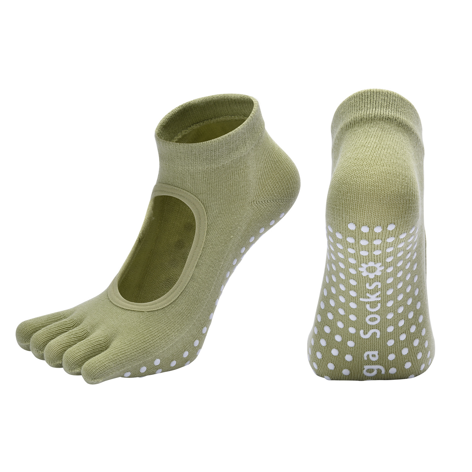 Green 3-Pack Women%27s Non-Slip Five-Finger Yoga Socks - Open Back Combed Cotton Pilates & Fitness Grip Socks for Professional Exercise Green 3-Pack Women%27s Non-Slip Five-Finger Yoga Socks - Open Back Combed Cotton Pilates & Fitness Grip Socks for Professional Exercise