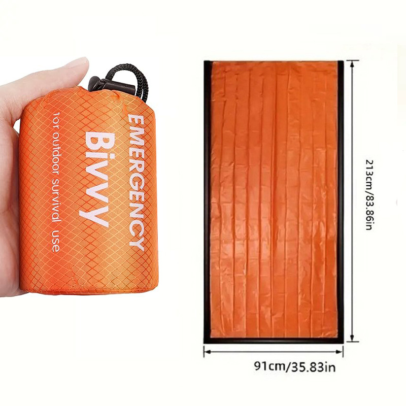 Orange 2-Pack Emergency Thermal Bivvy Sleeping Bag
