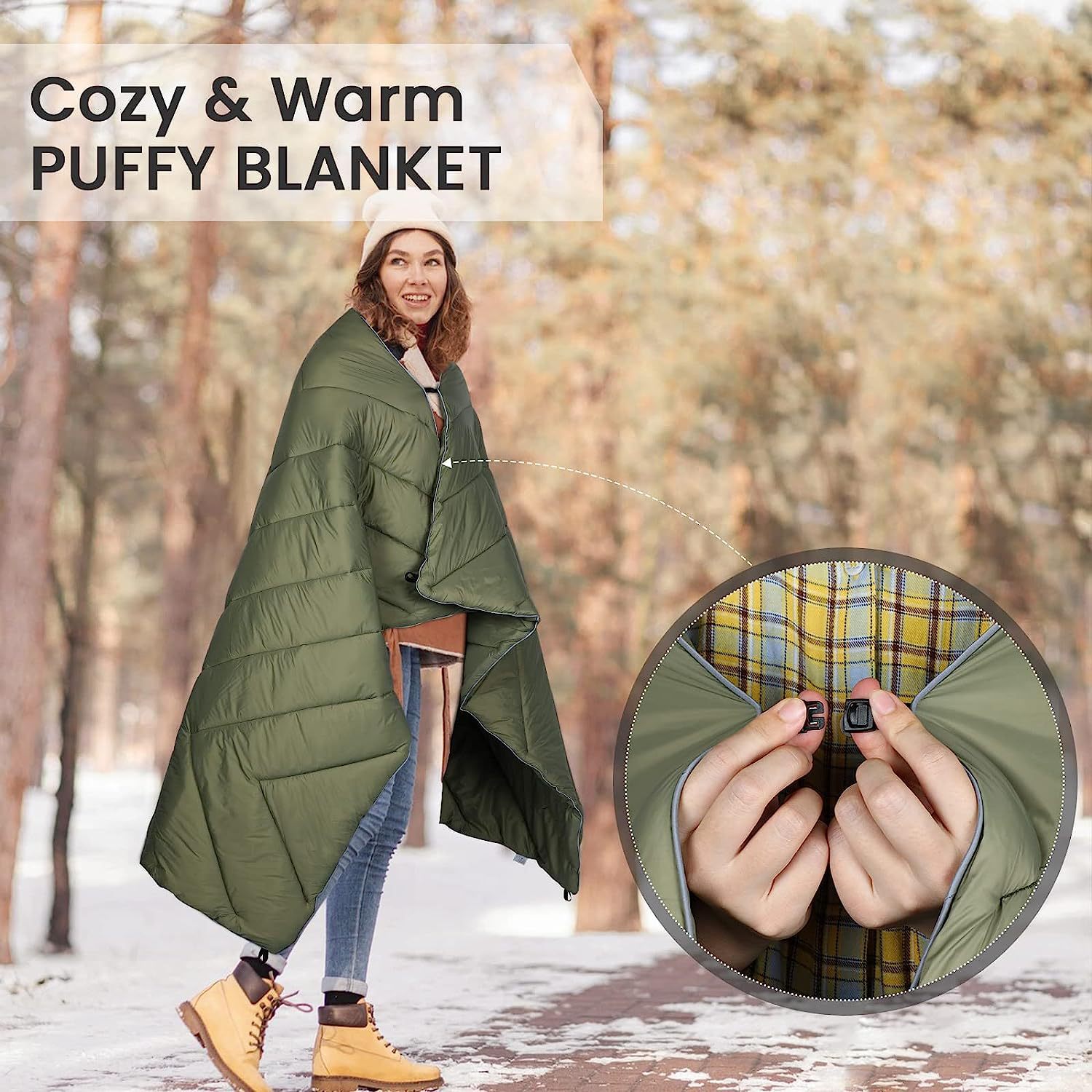 Blue Compact Lightweight Quilted Blanket - Soft