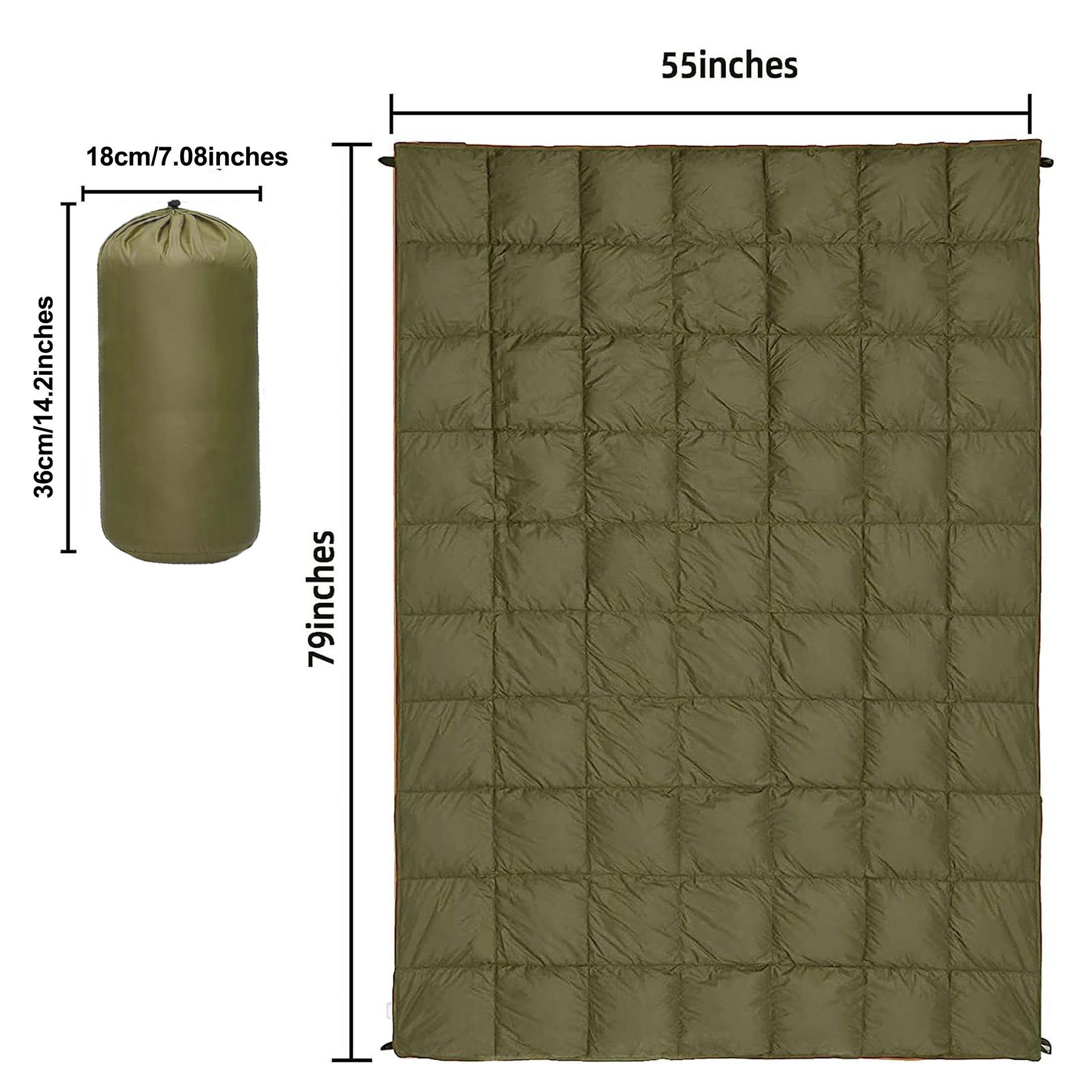 Military Green Compact Lightweight Quilted Blanket - Soft