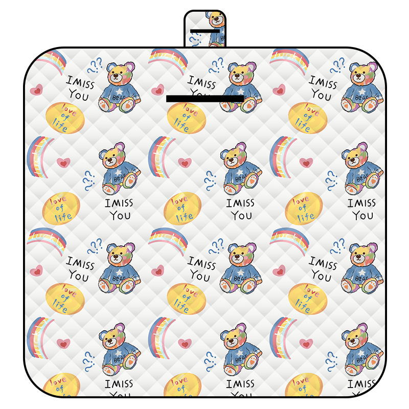 Rainbow Bear Thick Waterproof Foldable Picnic Mat - 150x200cm for Camping & Beach Rainbow Bear Thick Waterproof Foldable Picnic Mat - 150x200cm for Camping & Beach
