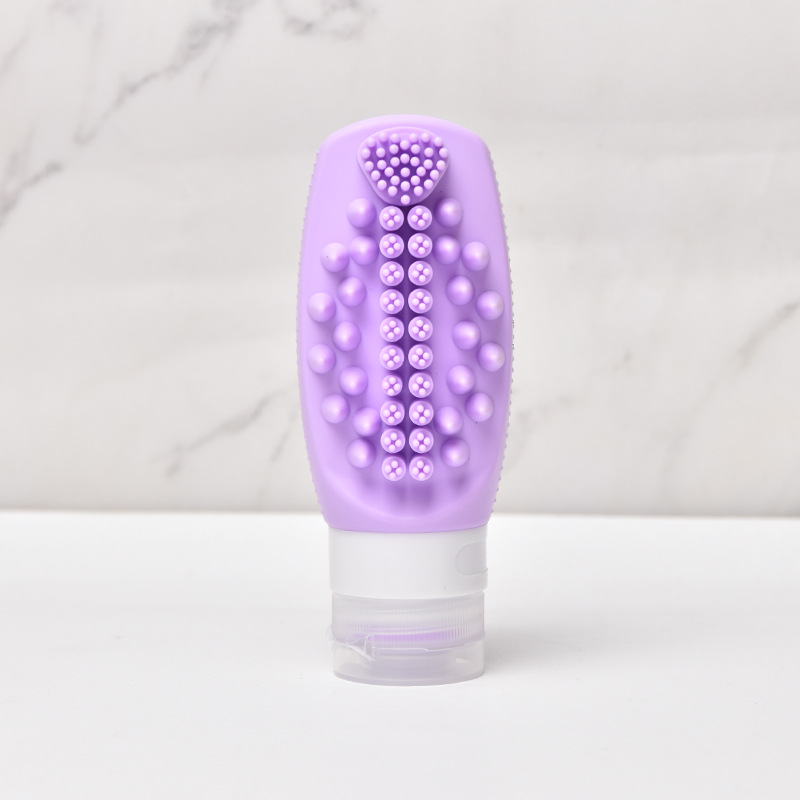 Purple Travel Silicone Refillable Bottle Set – Multi-Functional Soft-Squeeze Dispenser with Built-in Brush (3-Pack) Purple Travel Silicone Refillable Bottle Set – Multi-Functional Soft-Squeeze Dispenser with Built-in Brush (3-Pack)