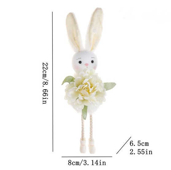 White Easter Bunny Flower Hanging Decoration for Home