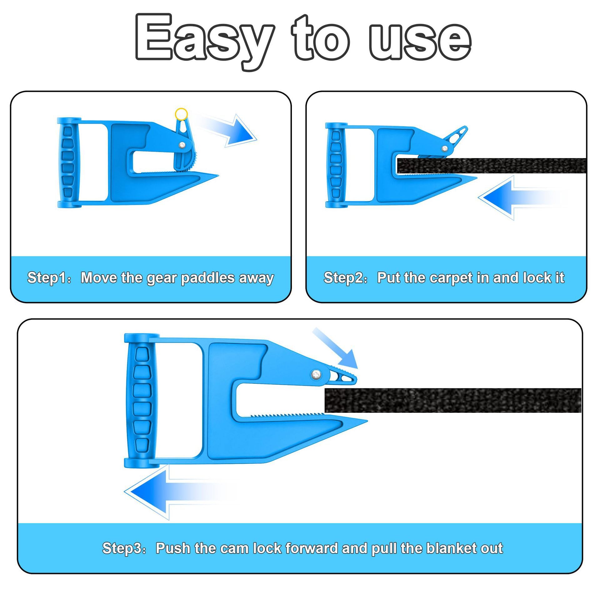 Blue Mat Lifter Handle Set of 2 – Lightweight Plastic Tool for Easy