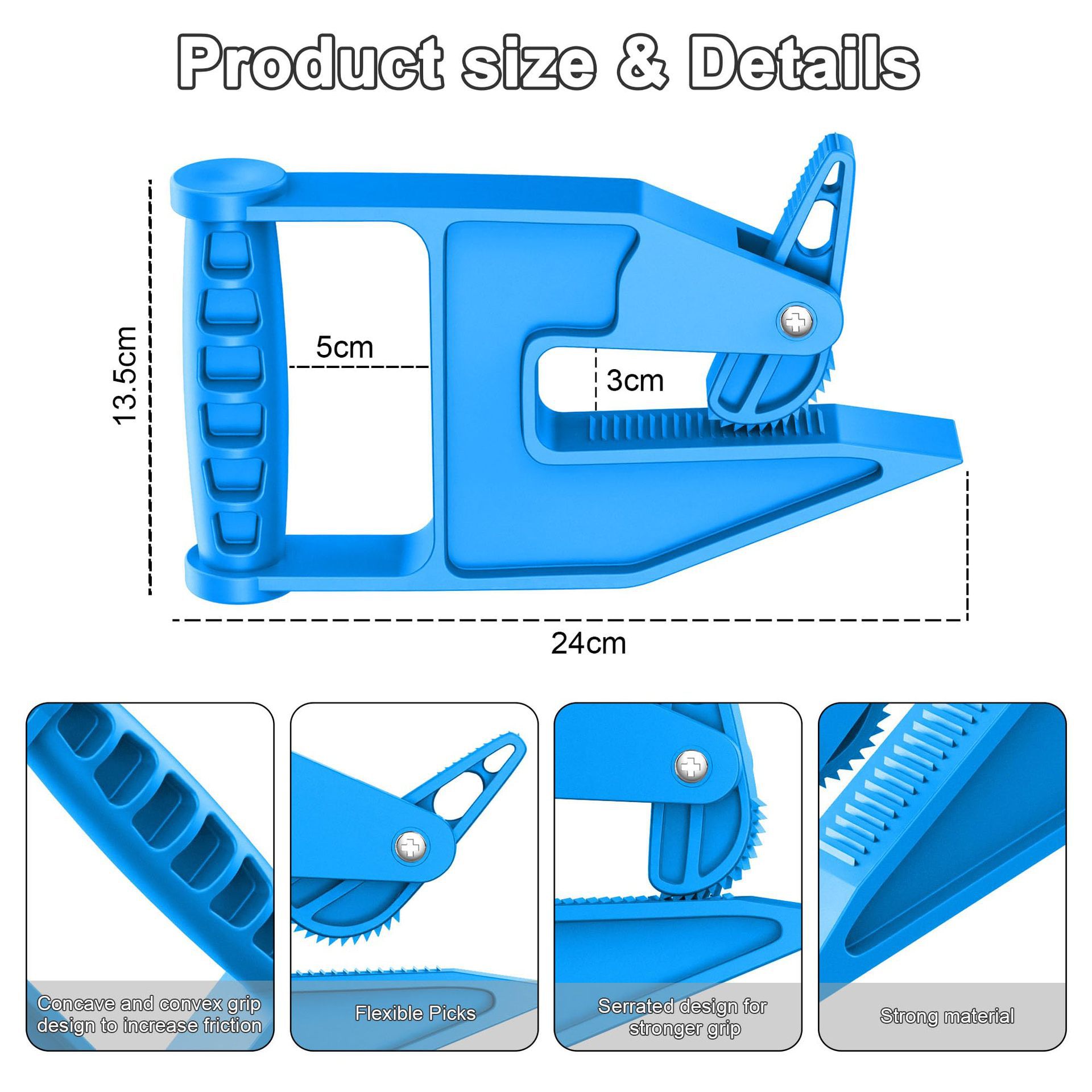Blue Mat Lifter Handle Set of 2 – Lightweight Plastic Tool for Easy