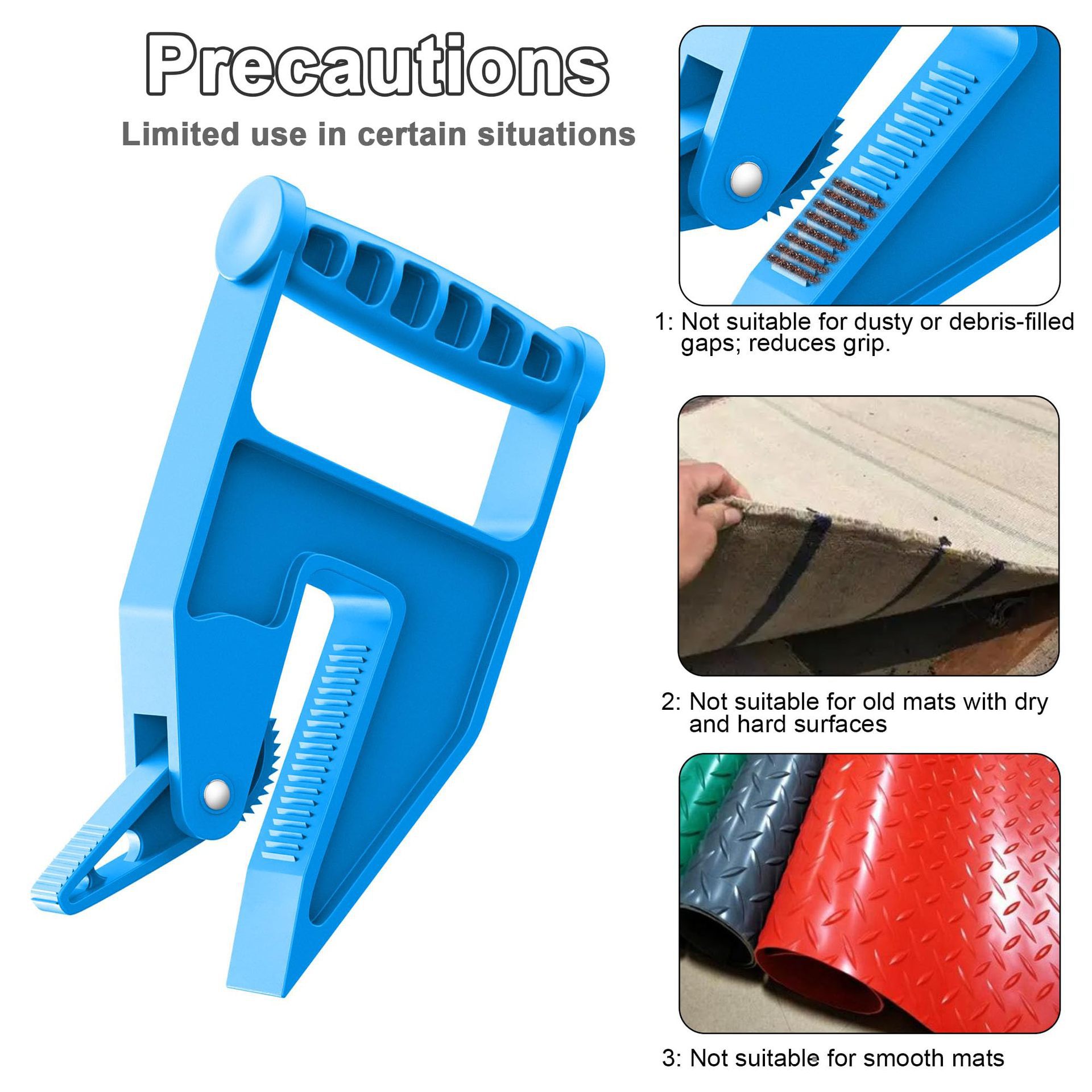 Blue Mat Lifter Handle Set of 2 – Lightweight Plastic Tool for Easy