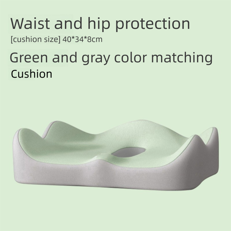 Green and grey two-tone Ergonomic Memory Foam Seat Cushion – Coccyx Relief for Office Green and grey two-tone Ergonomic Memory Foam Seat Cushion – Coccyx Relief for Office