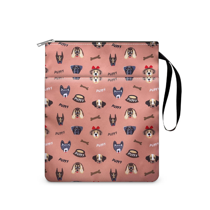 Dog Zippered Book Sleeve with Printed Design – Waterproof Protective Cover for Books Dog Zippered Book Sleeve with Printed Design – Waterproof Protective Cover for Books