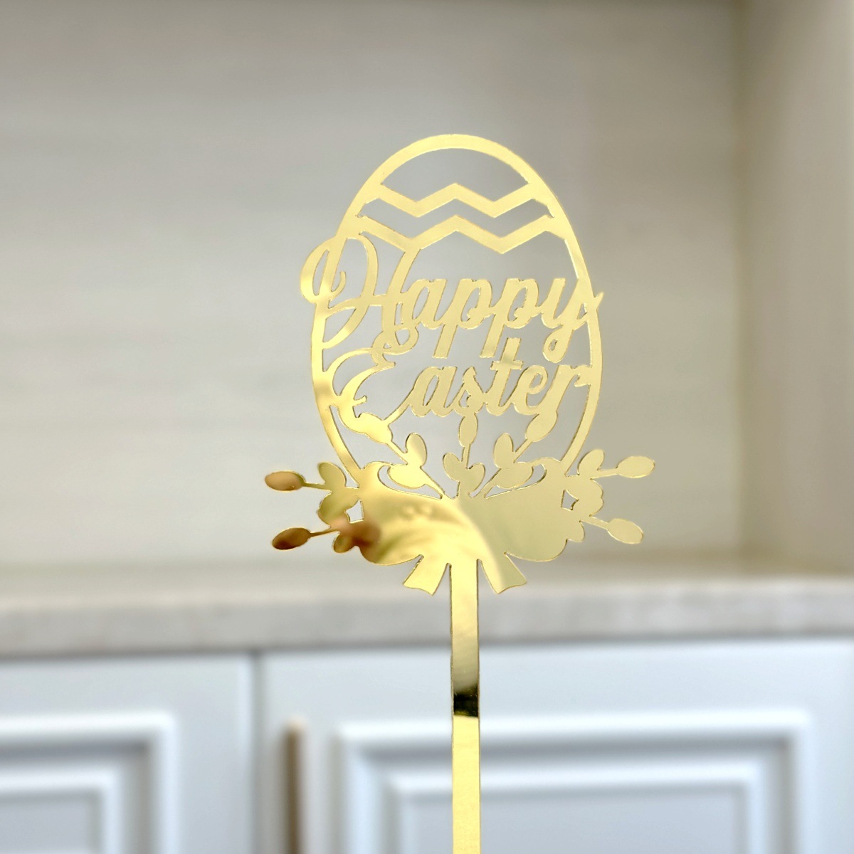 10-Piece Set of Elegant Easter Cake Toppers – Gold Acrylic "Happy Easter" Decorations with Bunny & Egg Designs 10-Piece Set of Elegant Easter Cake Toppers – Gold Acrylic "Happy Easter" Decorations with Bunny & Egg Designs