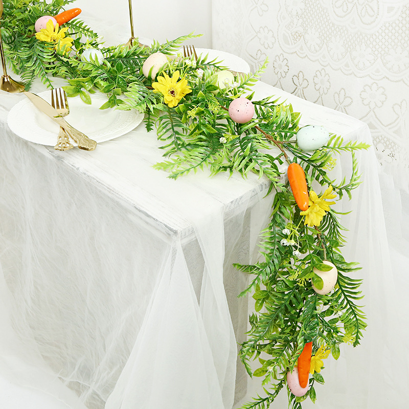 Easter Artificial Garland – 200cm Decorative Vine with Eggs
