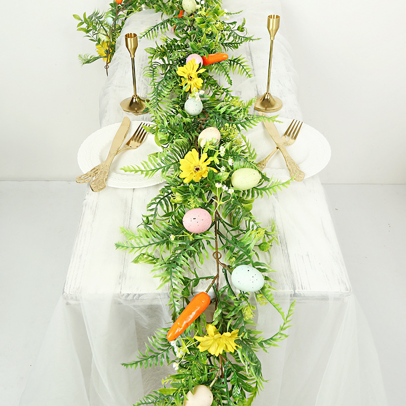 Easter Artificial Garland – 200cm Decorative Vine with Eggs