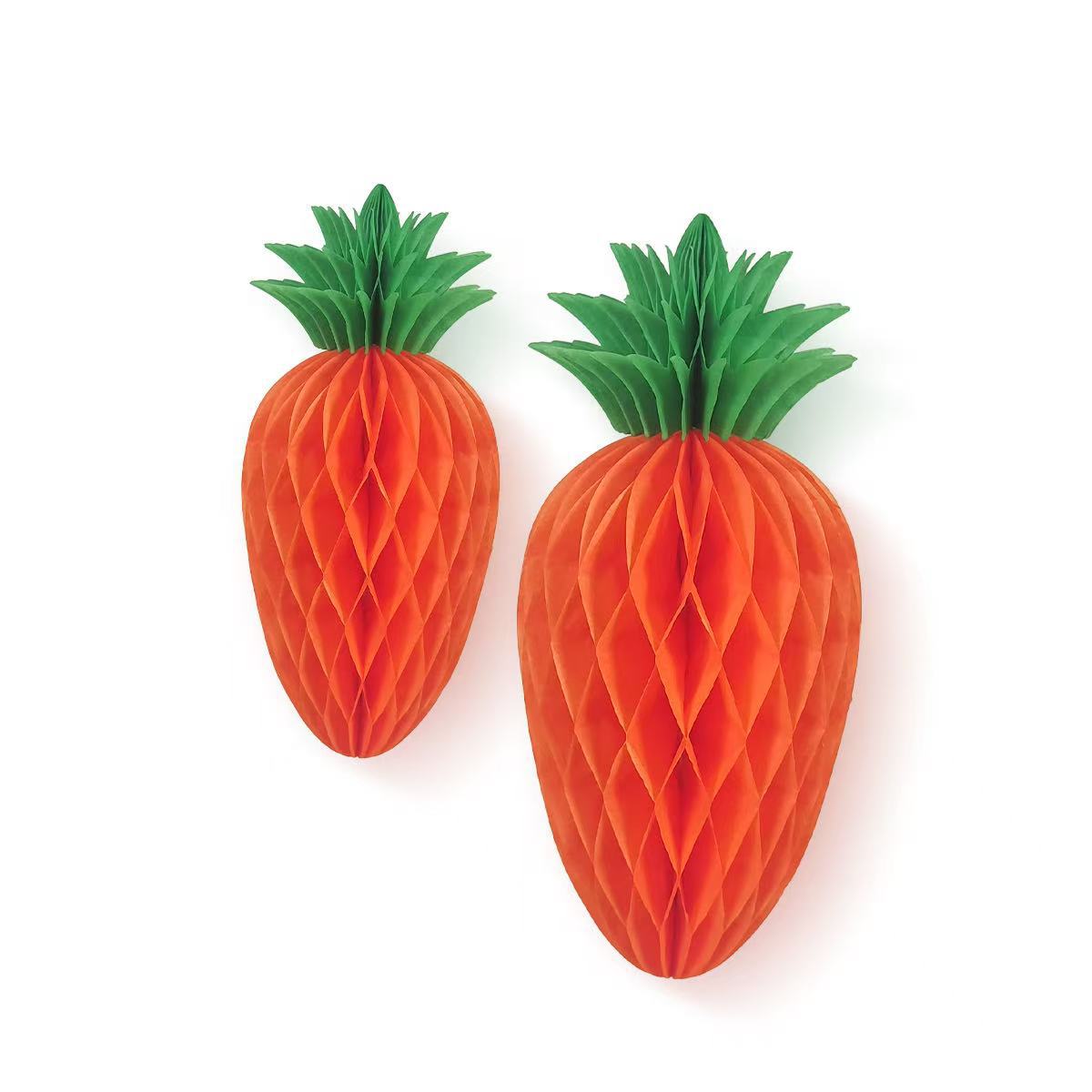 Easter Carrot Honeycomb Decorations – 10-Piece Set with 5 x 15cm and 5 x 20cm Paper Carrots Easter Carrot Honeycomb Decorations – 10-Piece Set with 5 x 15cm and 5 x 20cm Paper Carrots