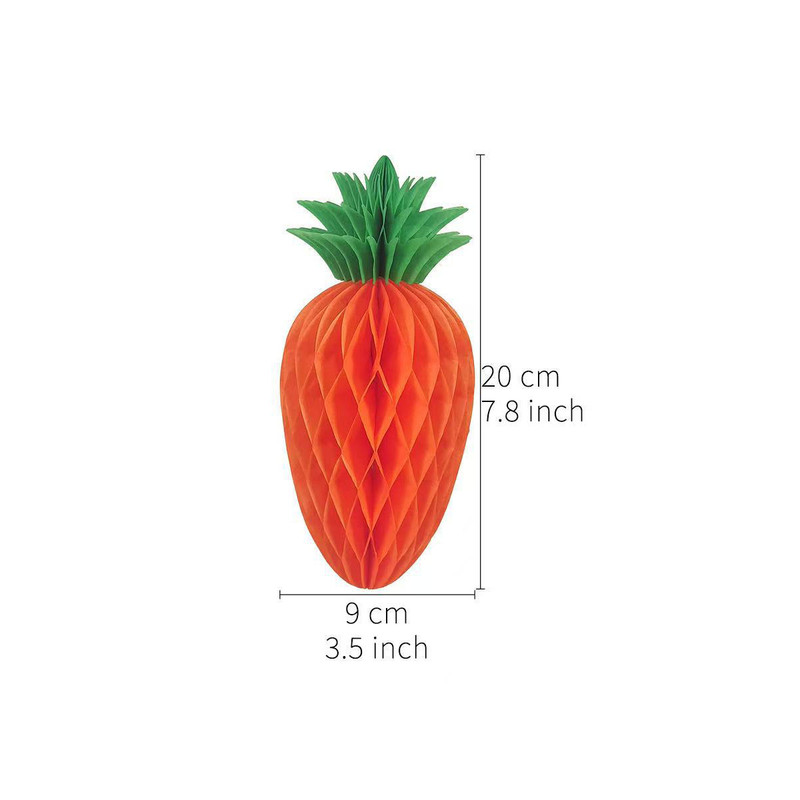 Easter Carrot Honeycomb Decorations – 10-Piece Set of 20cm Paper Carrots