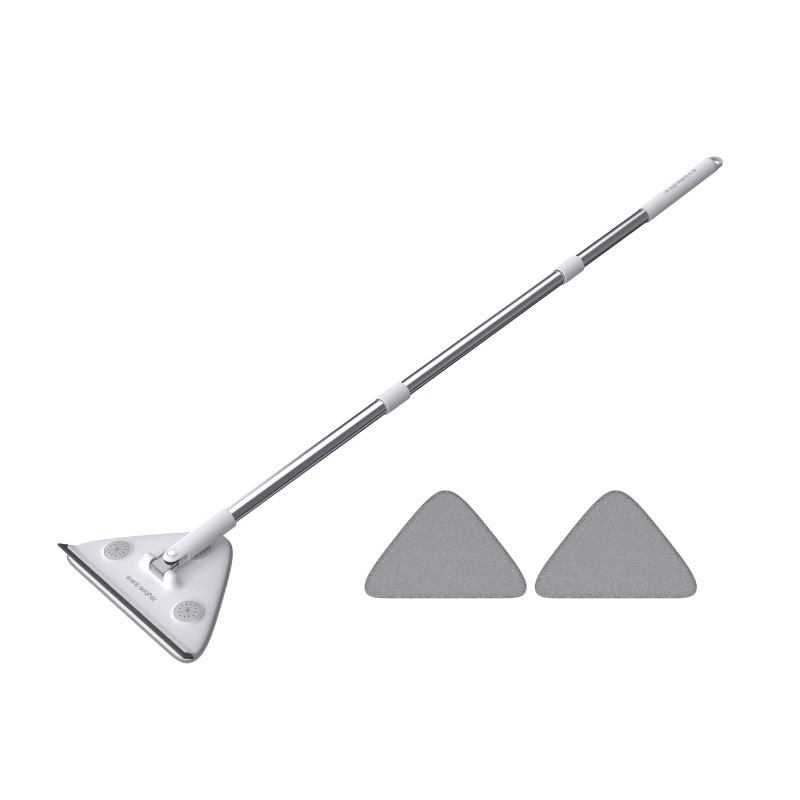 5-Pack Window Cleaning Tool – Extendable Rod + 25cm Triangular Head + 2 Cleaning Cloths for Ceiling, Glass & Floor