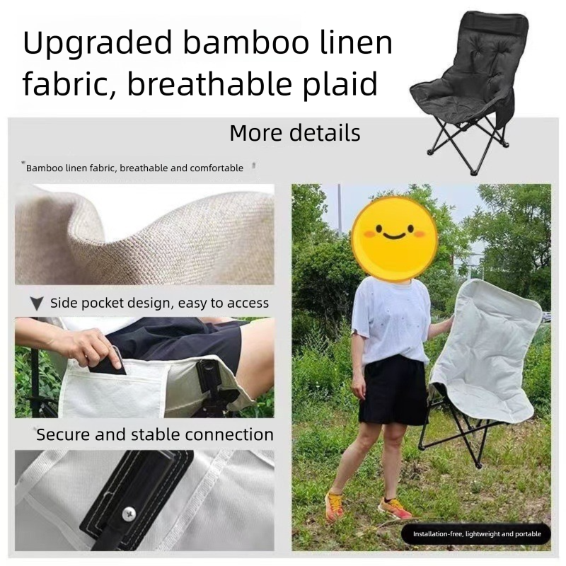 Khaki Fixed High-Back Folding Chair – 46cm Wide Seat