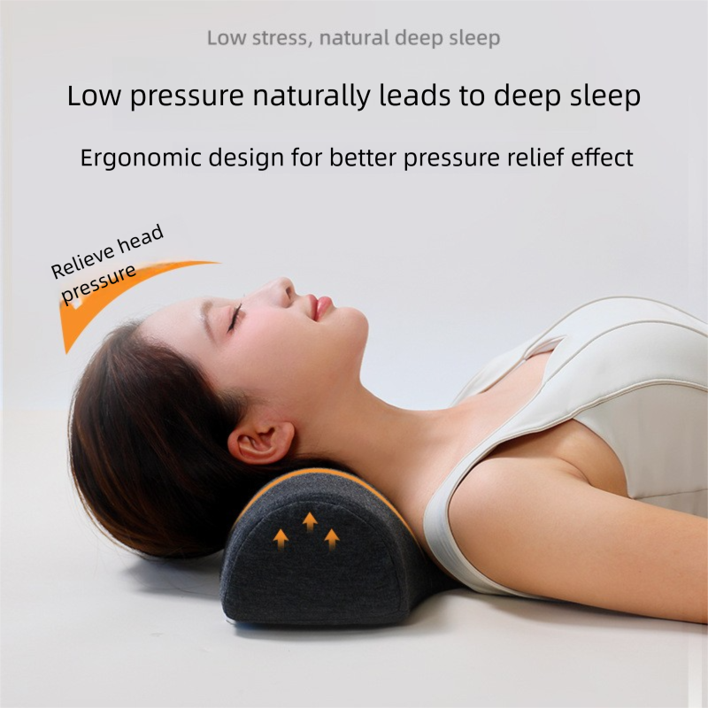 Dark gray Cervical Support Pillow – Memory Foam Core with Ergonomic Design for Neck Pain Relief and Deep Sleep(Ice Silk Style)