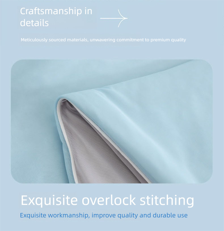 Blue with grey color scheme Cooling Summer Quilt with Ice Silk Fabric Lightweight Breathable Air Conditioner Blanket 150x200cm Soft Washable Comforter for Home Sleep Comfort