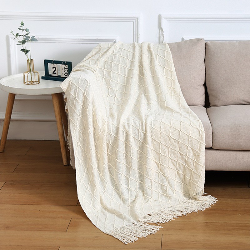 Beige Nordic Minimalist Knit Throw Blanket – 127×180cm Lightweight Beige Nordic Minimalist Knit Throw Blanket – 127×180cm Lightweight