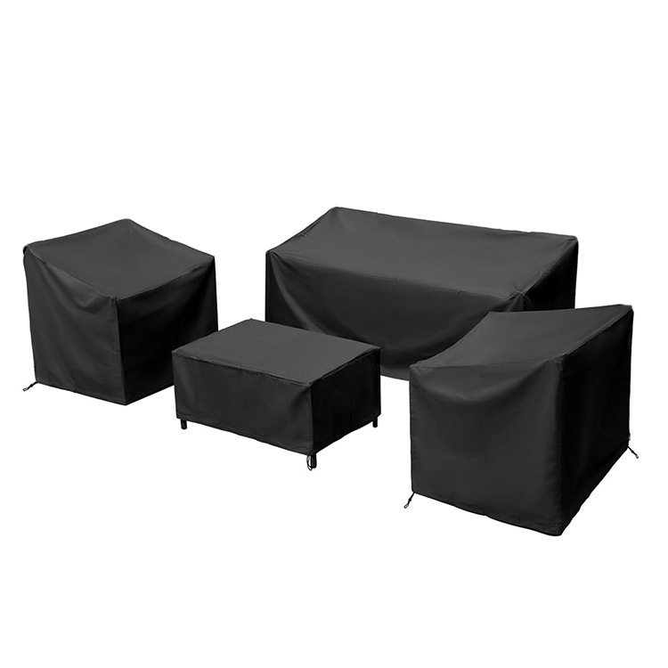 4PCS Large Outdoor Dustproof Furniture Cover Set with Zippered Bag (L Size) - Waterproof and UV-Resistant Garden Sofa