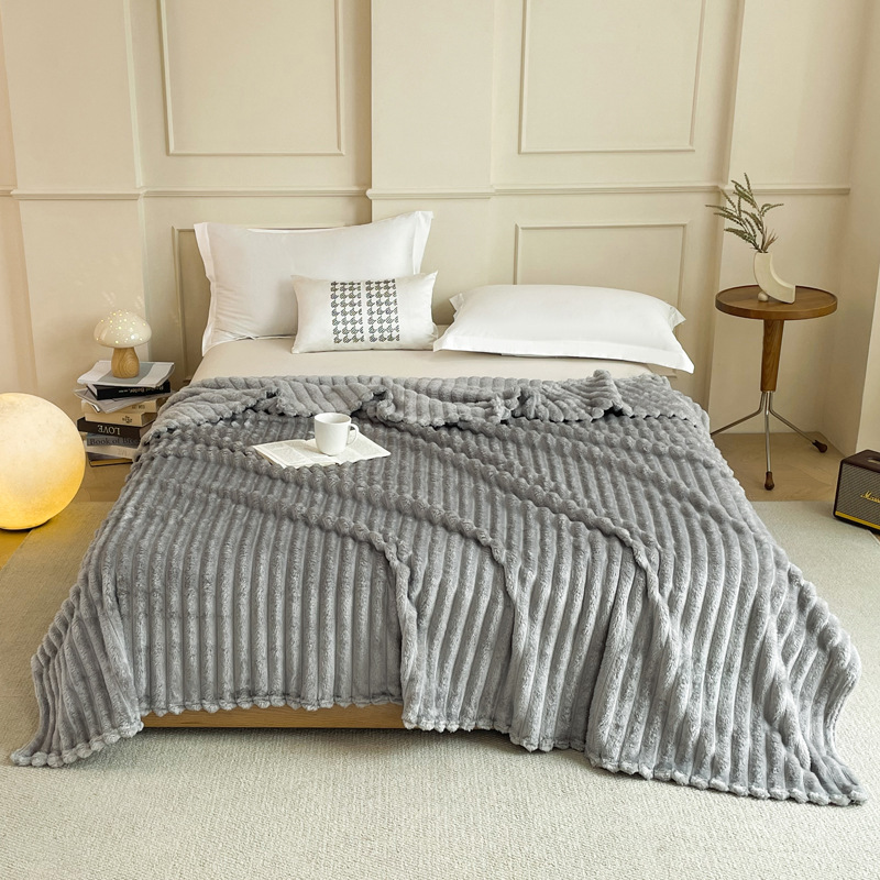 Grey 230 x 200 CM Ultra-Soft Faux Rabbit Fur Plush Sofa Cushion & Bedding Blanket - Luxury Double-Sided Thickened Winter Fleece Grey 230 x 200 CM Ultra-Soft Faux Rabbit Fur Plush Sofa Cushion & Bedding Blanket - Luxury Double-Sided Thickened Winter Fleece