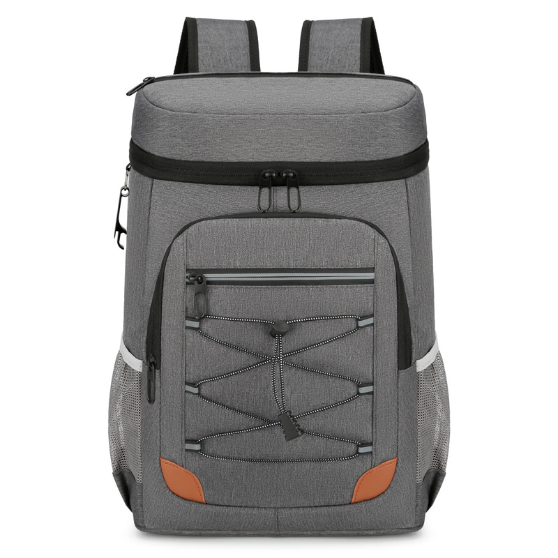 Dark Grey 5.55 Gallons Large Insulated Picnic Backpack with Multi Pockets & Leak-Proof Interior - Multifunctional Waterproof Thermal Lunch Bag for Camping, Hiking & Outdoor Travel