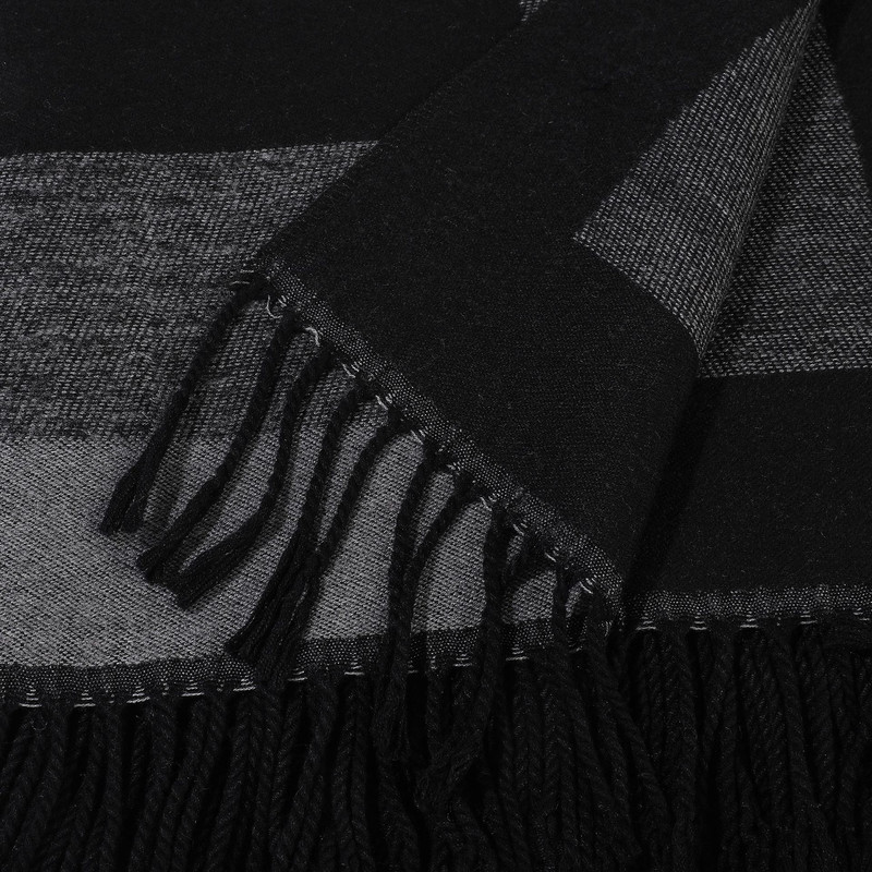 Black elegant women%27s tassel cape shawl scarf