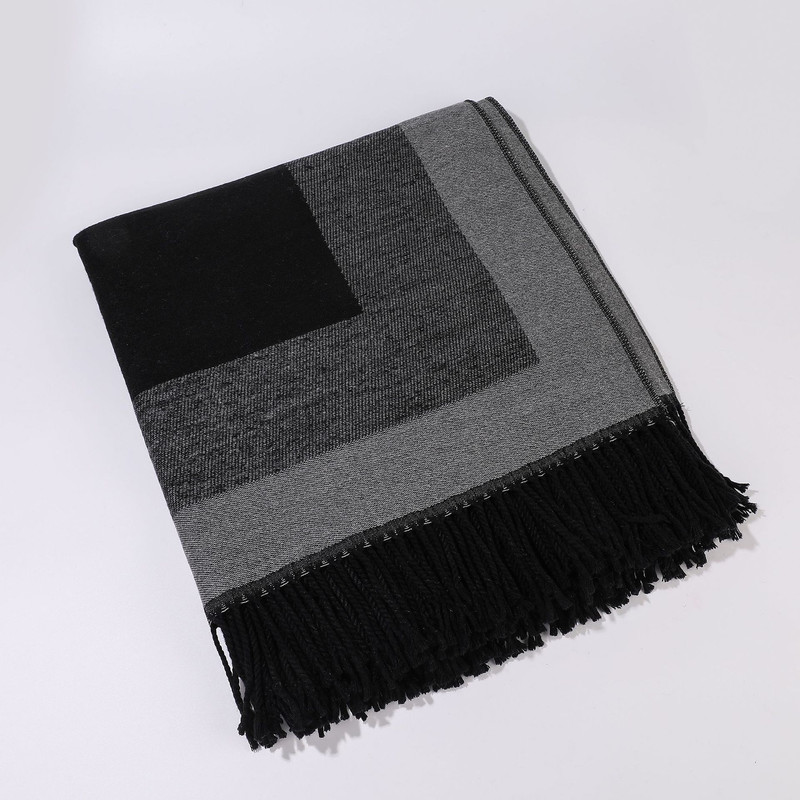 Black elegant women%27s tassel cape shawl scarf