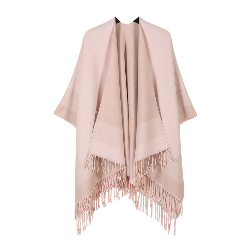 Pink elegant women%27s tassel cape shawl scarf Pink elegant women%27s tassel cape shawl scarf