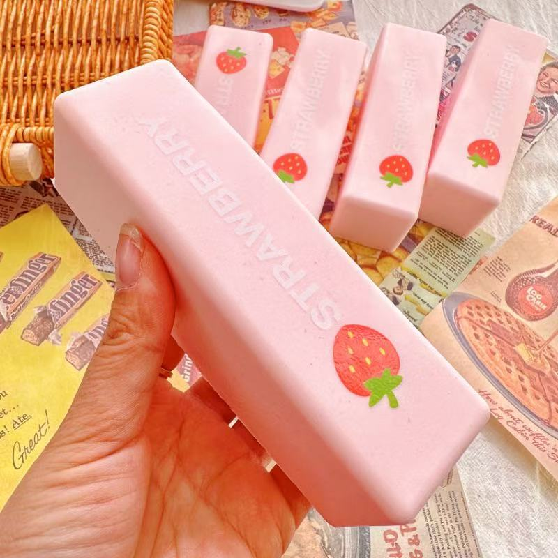 Strawberry Super Wet Soft Milk Bar Squishy Toy, Slow Rising PU Stress Relief Squeeze Stick, Ultra Soft Finger Sucking Decompression Toy, Fidget Sensory Toy for Kids Adults Ages 6+