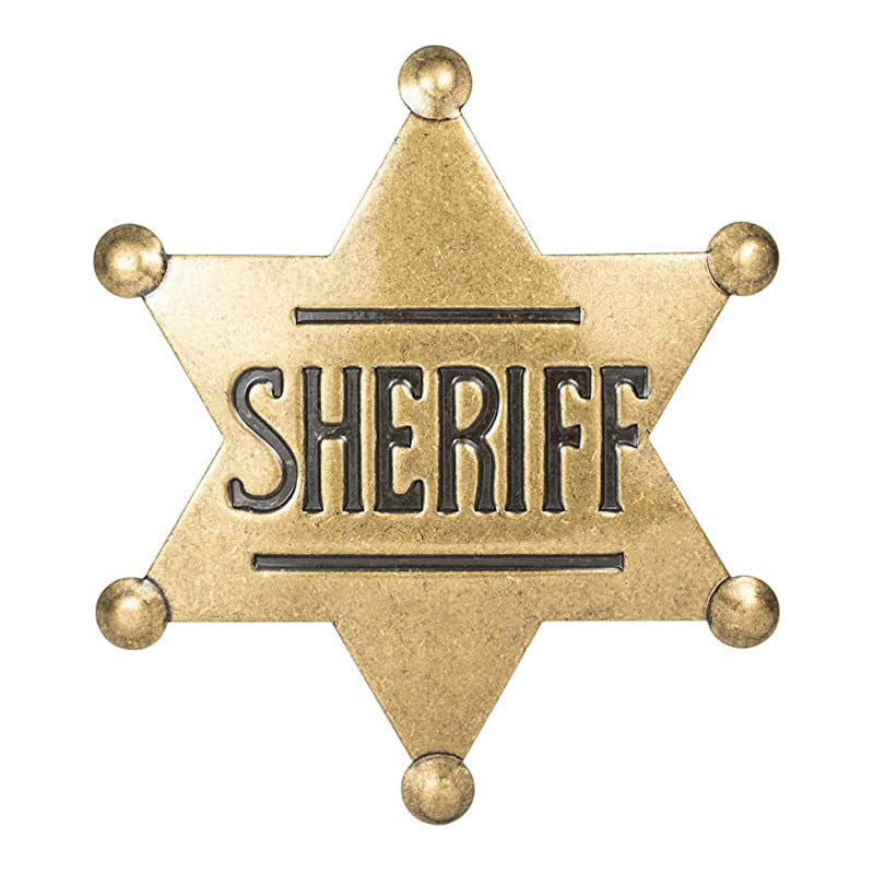 METAL SHERIFF BADGE ASSORTED COLOURS - Ancient Bronze METAL SHERIFF BADGE ASSORTED COLOURS - Ancient Bronze