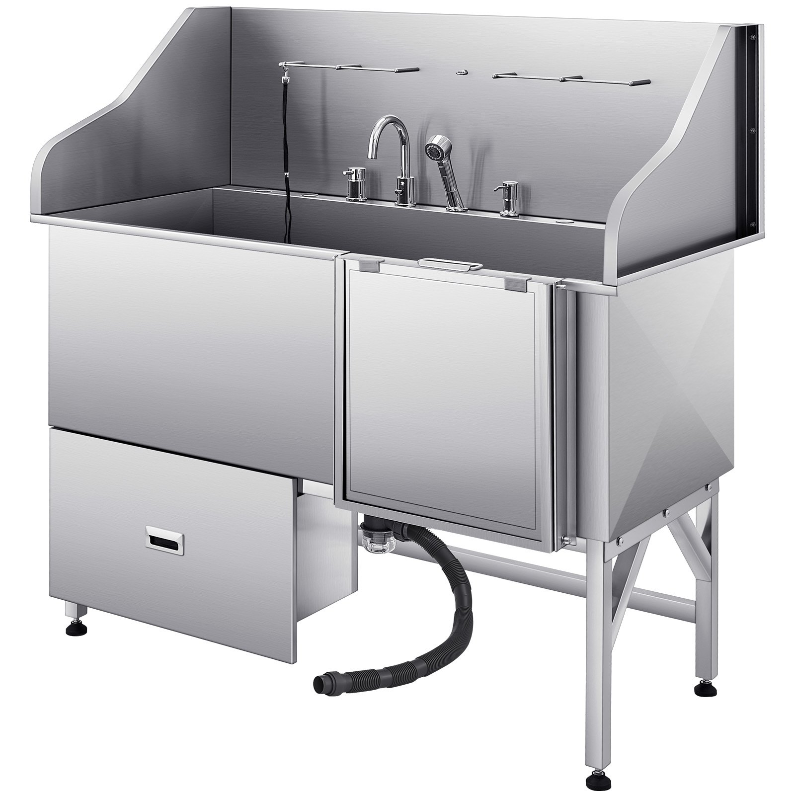 155 cm Dog Grooming Bath Tub Stainless Steel w Ramp Water Filter