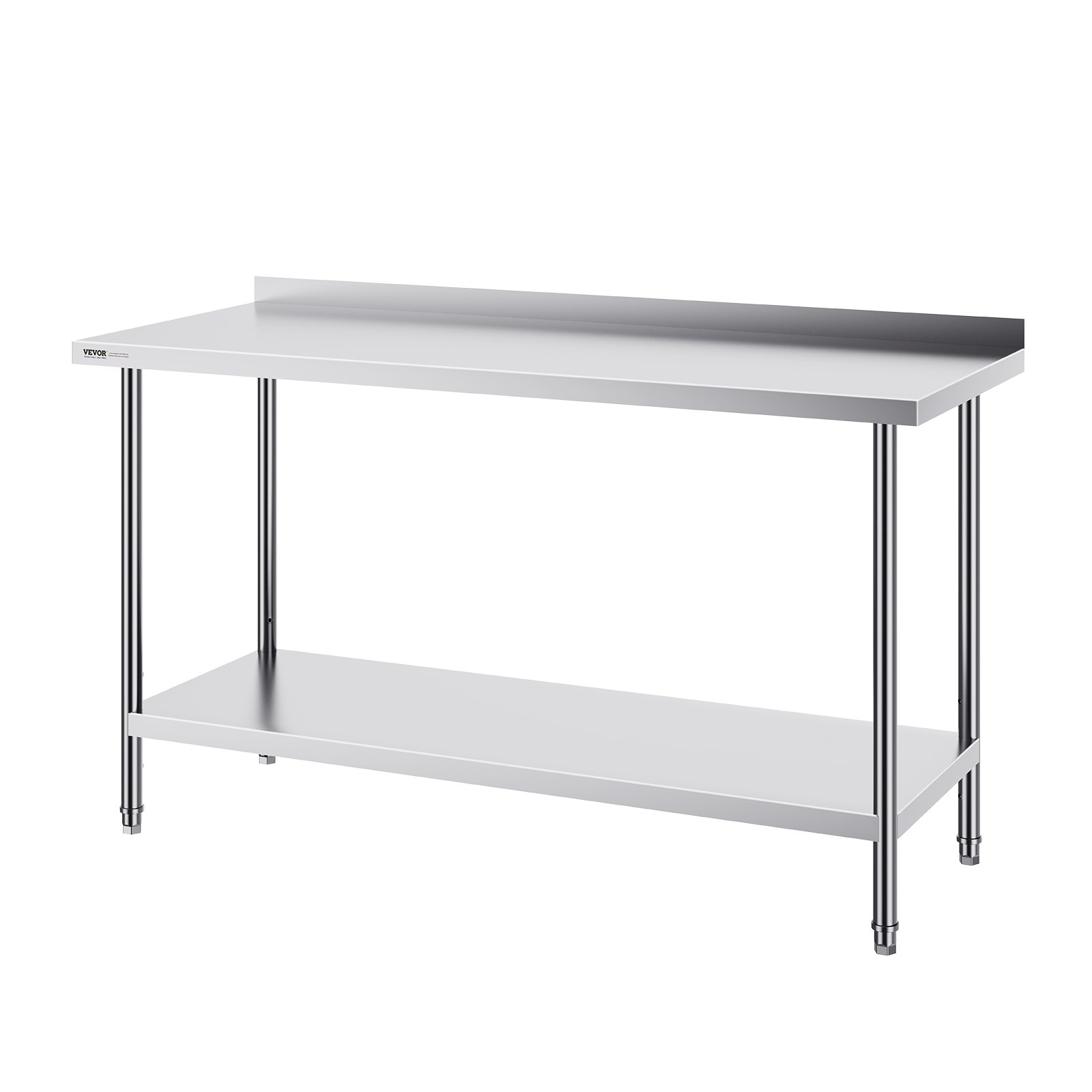 24 x 60 x 36 Inch Stainless Steel Work Table, Commercial Food Prep Worktable Heavy Duty Prep Worktable, Metal Work Table with Adjustable Height for Restaurant, Home and Hotel