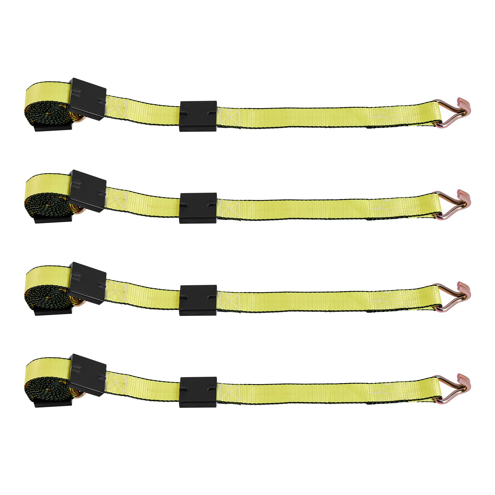 Wheel Chock Tie-Down Kit, Deck-Style Trailer Tie Down Strap, Car Tie Down Kit with J-Hook, Break Strength 4540 kg & Working Load 1512 kg Motorcycle Tie-Down System for SUVs, Trailers, Trucks