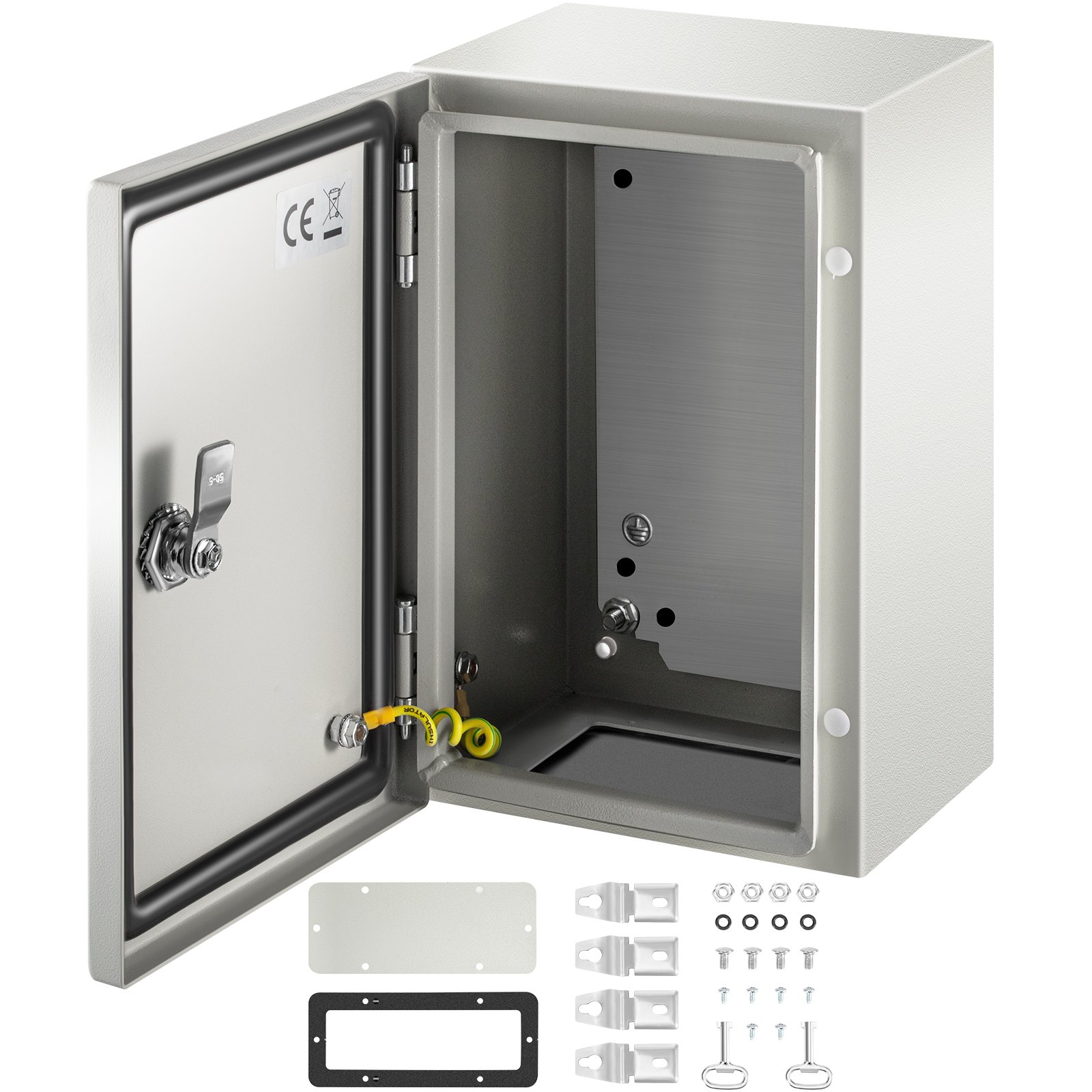 NEMA Steel Enclosure ,12 x 8 x 6'' NEMA 4X Steel Electrical Box, IP66 Waterproof & Dustproof, Outdoor/Indoor Electrical Junction Box, with Mounting Plate