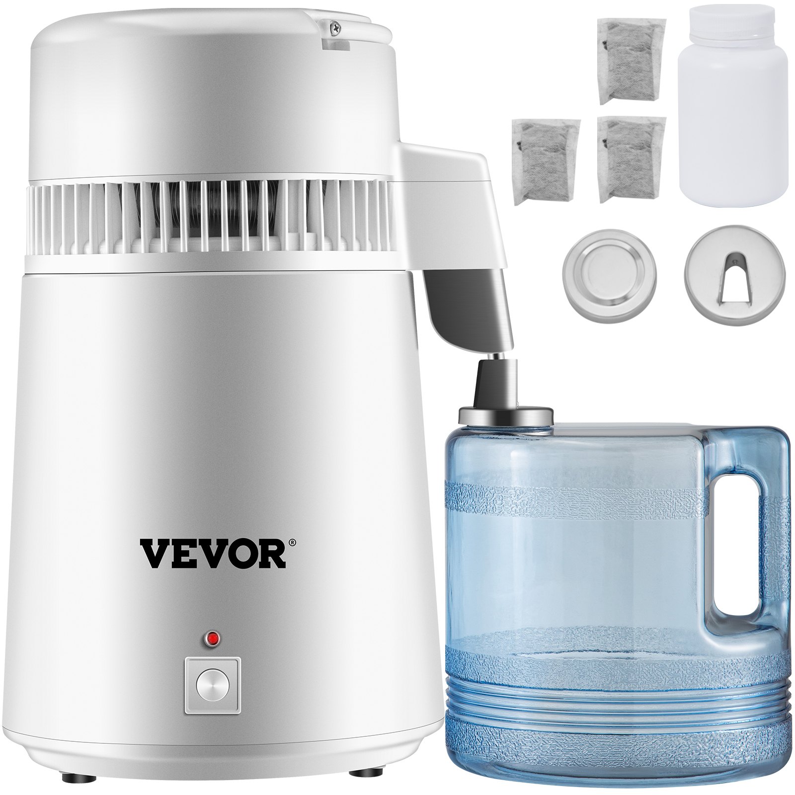 Water Distiller Purifier Pure Water Distiller Filters Water Distillation 4L Internal Stainless Steel with Collection Bottle