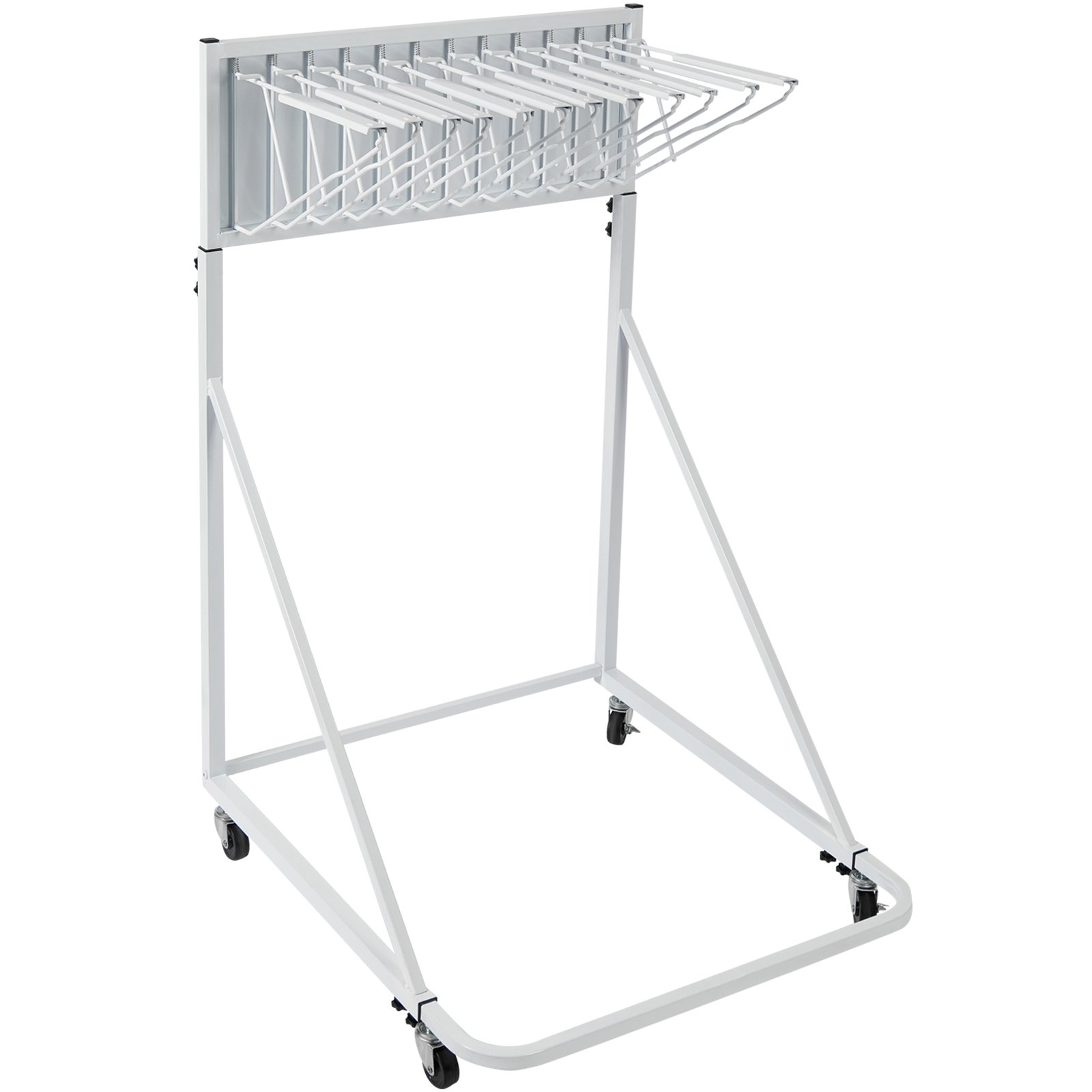 Mobile Blueprint Storage Rack, Plan Holder with 12 Pivot Brackets, Mobile Blueprint Holder Adjustable Height & Length, Poster Display Rack for Office and Home (Rack Only Without Clamps)