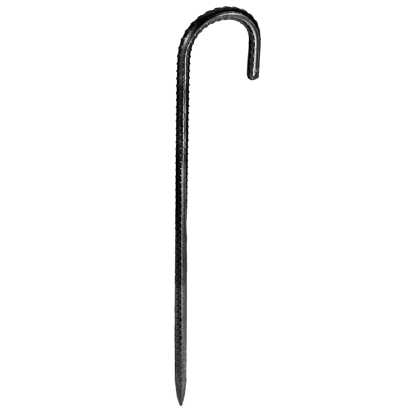 Rebar Stakes, 406.4 mm, Heavy-Duty 10 mm Diameter J Hook, Galvanized Steel Ground Anchors with Chisel Point End & Rust-Resistant Coating, for Gardening Support, Fence, Camping Tents (24-Pack)