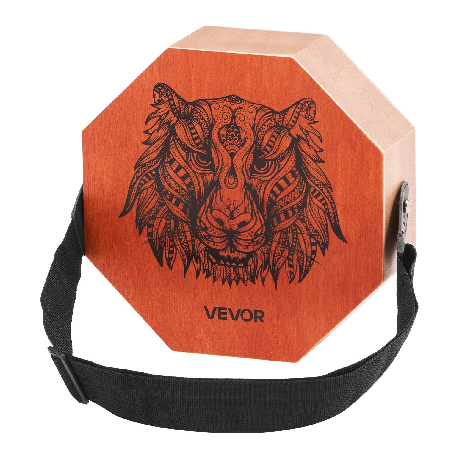 Unique Cajon Box Drum, with Internal  Guitar Strings, Portable Wooden Percussion Box, Birch Wood Drum Musical Instrument with Adjustable Strap, for Beginners & Professionals, 295 x 295 x 100 mm