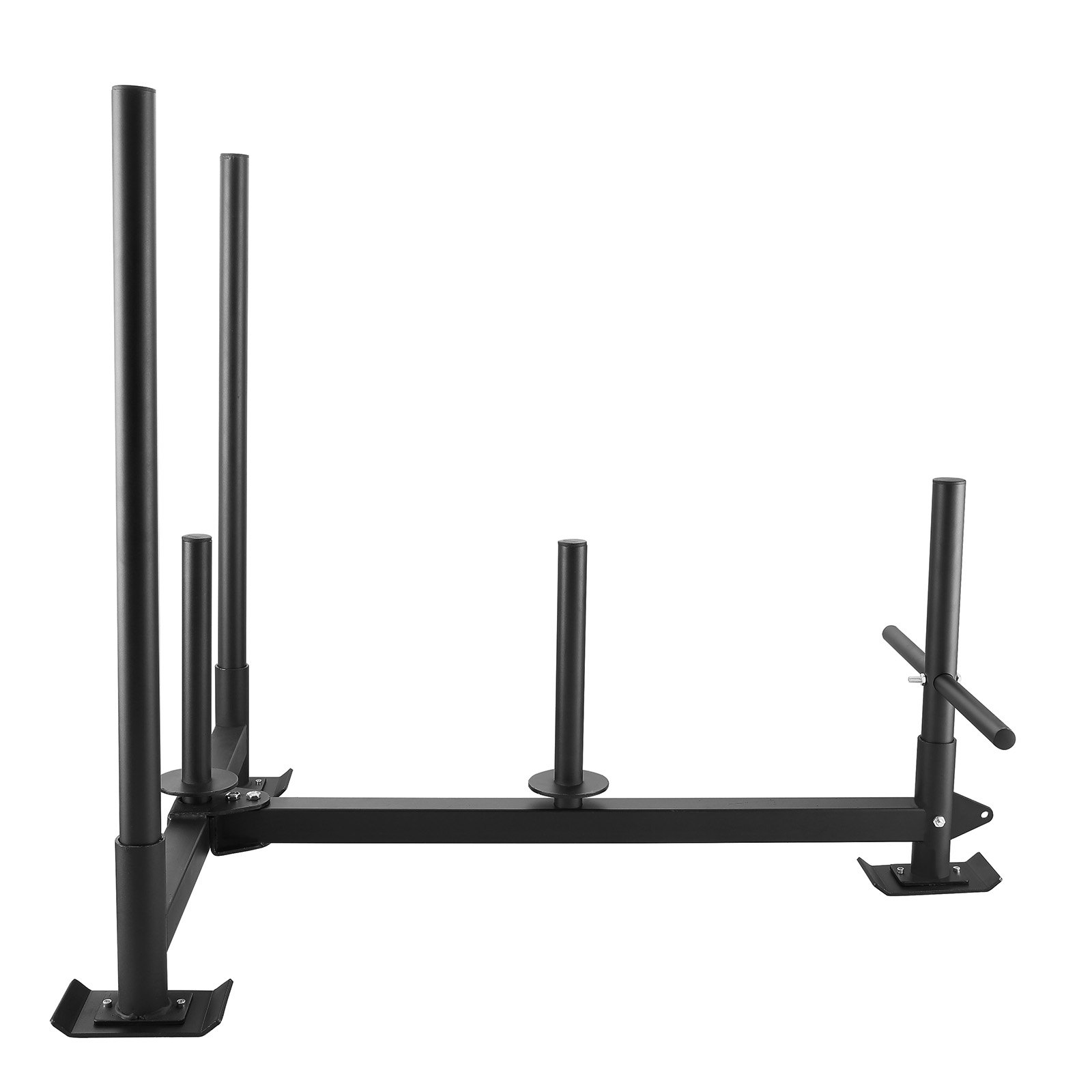 Weight Training Sled, Pull Push Power Sled with Handle, Fitness Strength Resistance Training, Steel Workout Equipment for Athletic Exercise & Speed Improvement, Fit for 5 cm Weight Plate, Black