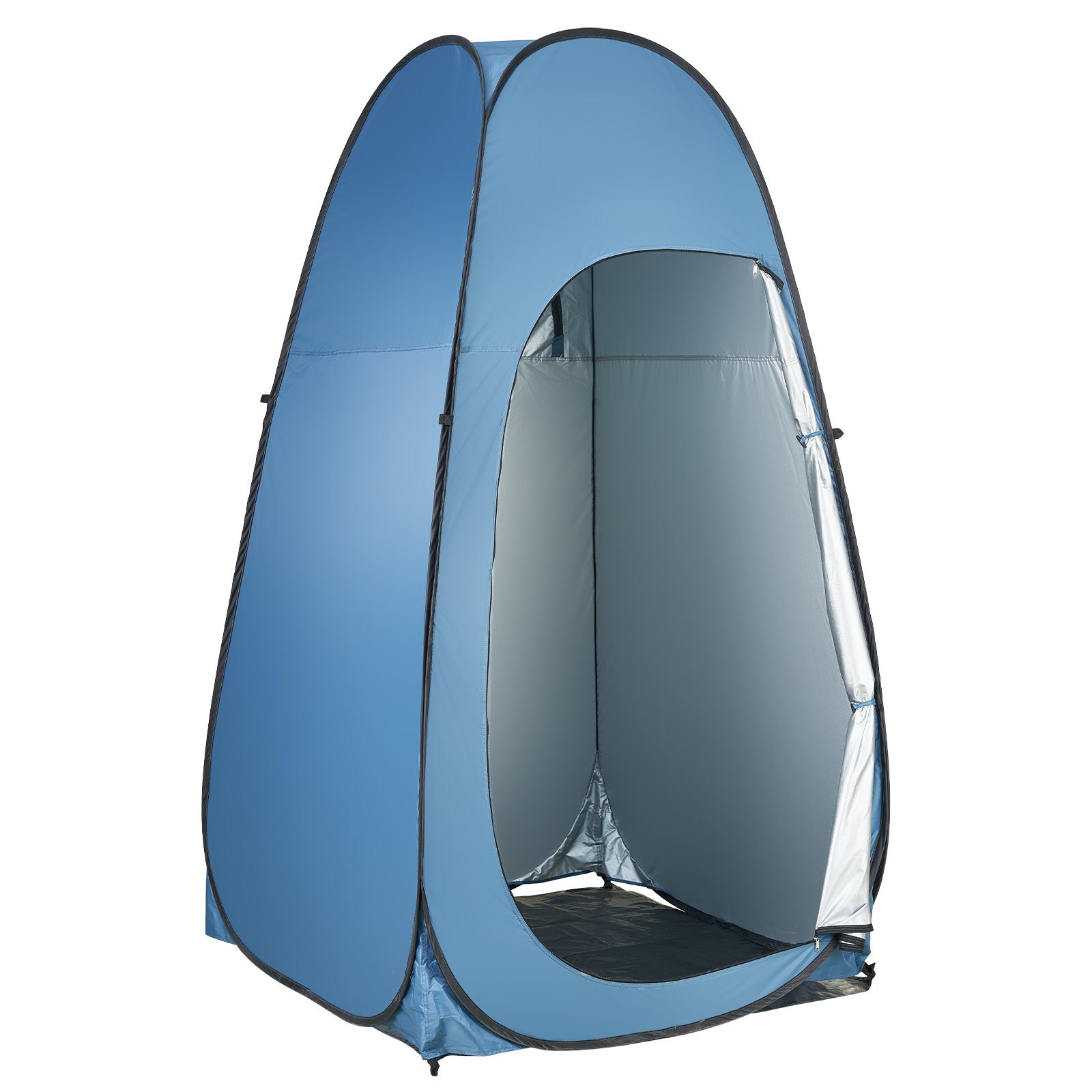 Pop up Shower Tent, Instant Portable Privacy Tent Changing Room with Hanging Bag, Ground Stakes, Ropes, Carry Bag, 190T Polyester with Silver Coating, Quick Setup, for Camping, Beach, Fishing