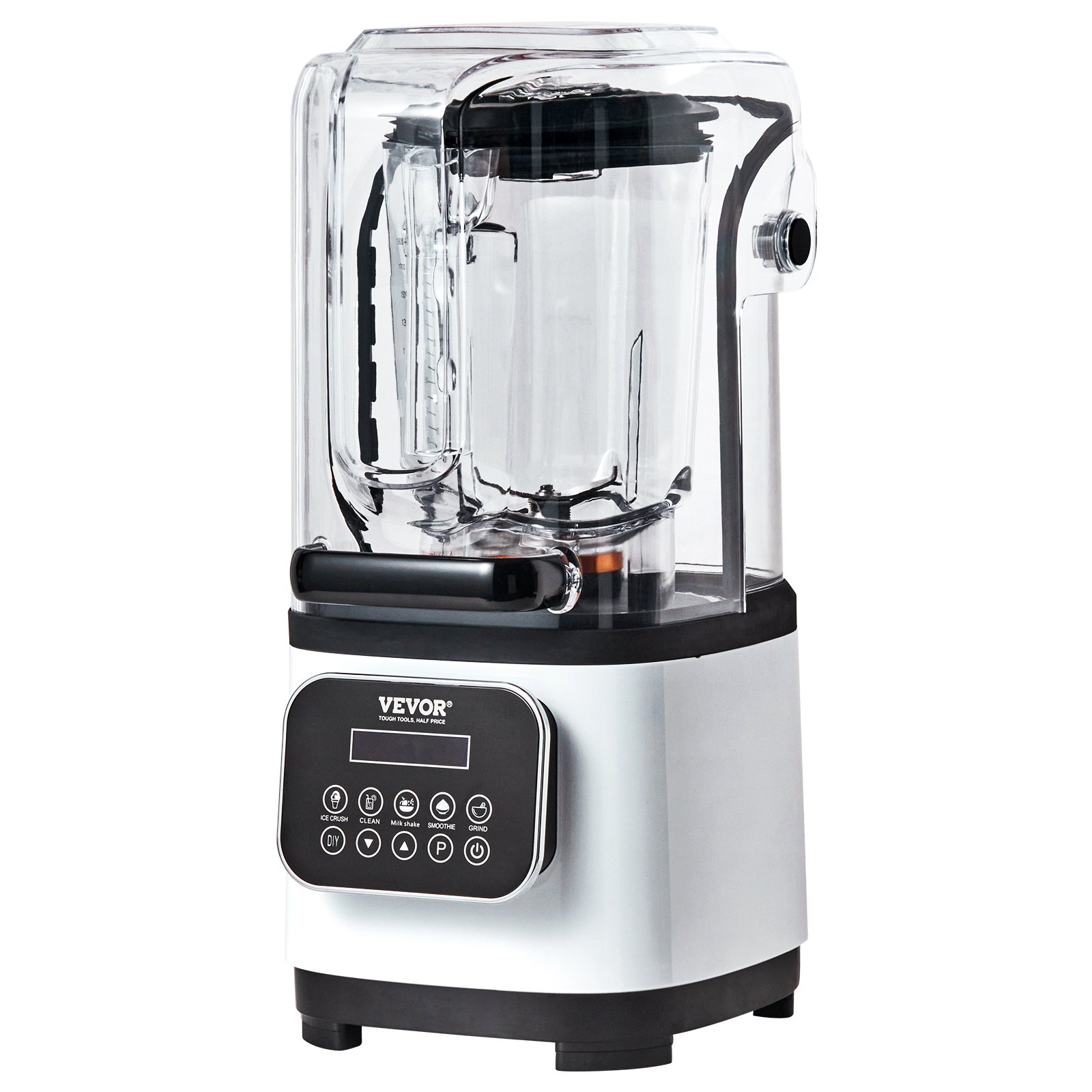 Professional Blender with Shield, Commercial Countertop Blenders, 2L Jar Blender Combo, Stainless Steel 9 Speed & 5 Functions Blender, for Shakes, Smoothies, Peree, and Crush Ice, White