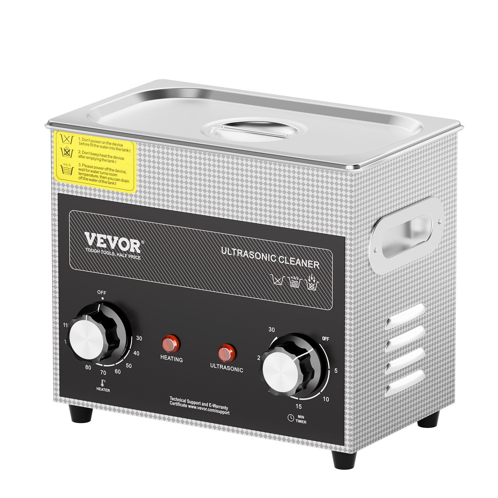 3L Ultrasonic Cleaner with Heater Timer & Basket, Professional Digital Sonic Cavitation Machine, 120W Cleaning Machine for Watch Instruments, Glasses, Coin, Metal Parts, Tool