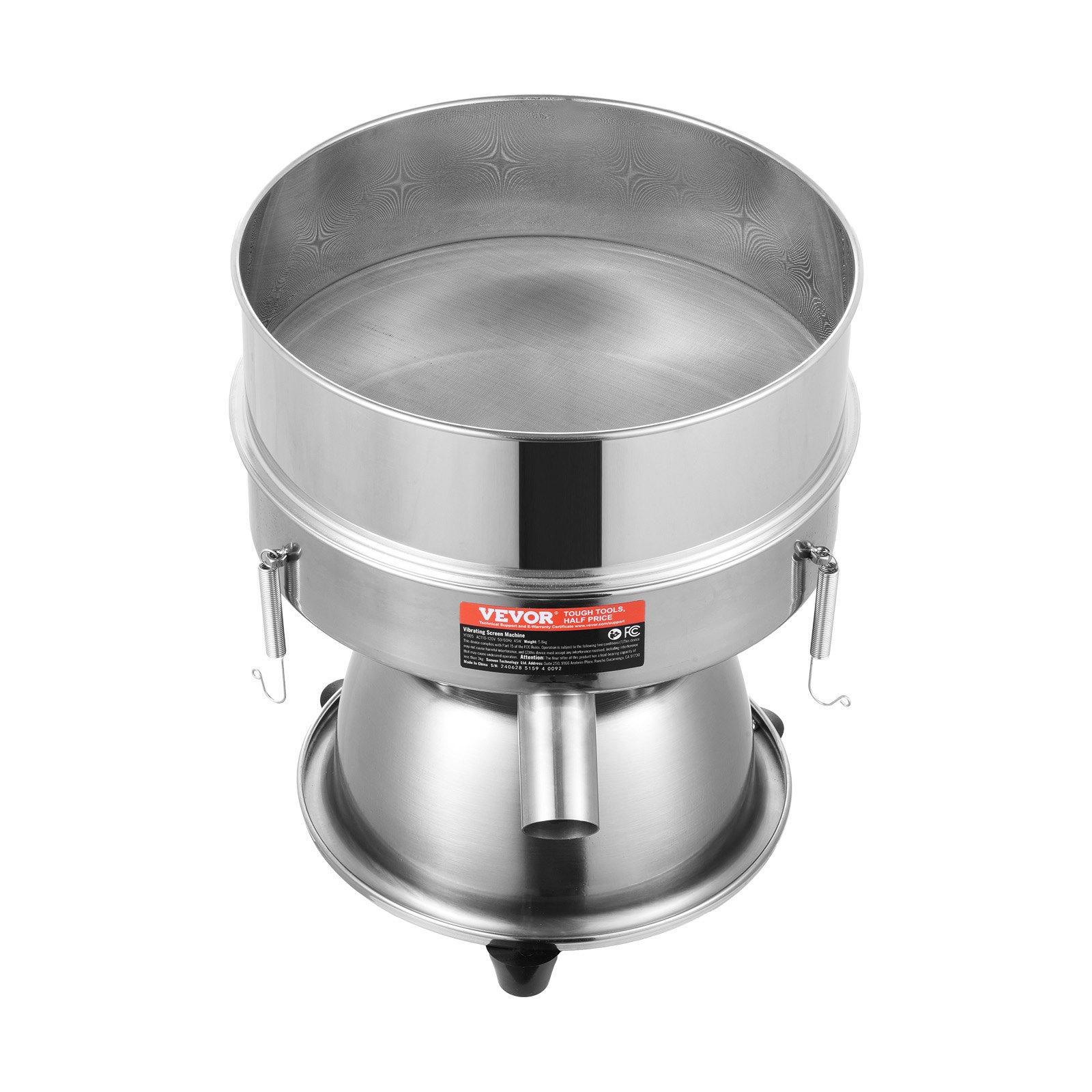 Automatic Electric Vibrating Sieve, Stainless Steel Sifter Shaker Machine with 10+60 Mesh, 45W Automatic Powder Sifter Machine Countertop, Electric Sieve Shaker for Flour Powers, Mungbean, Rice