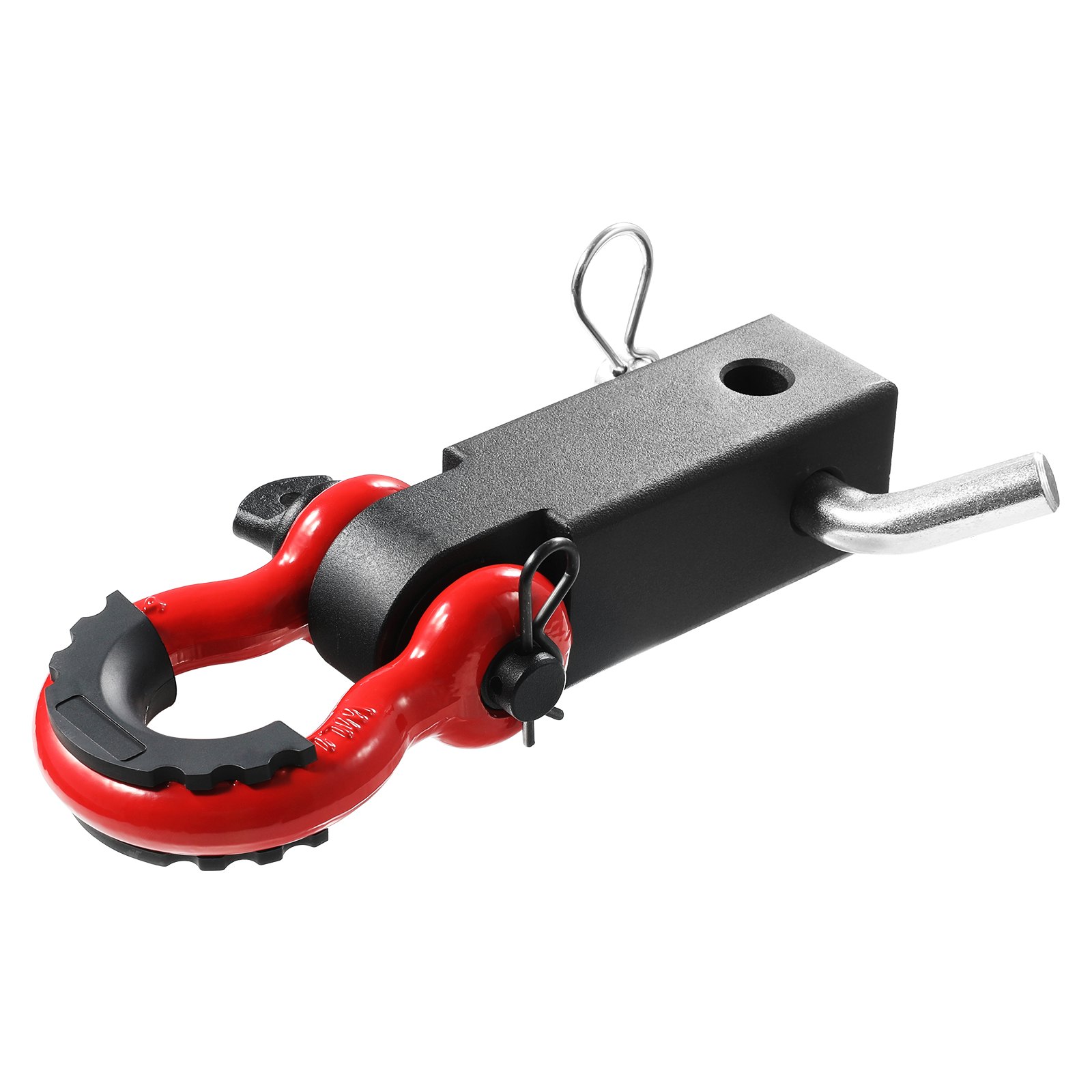 Shackle Hitch Receiver, Fits 50 mm Receivers, 24 Tons Breaking Strength, D Ring Shackle with Trailer Hitch Lock Pin, Heavy Duty Towing Accessories for Trucks, Jeeps, Off-Road Vehicle Recovery