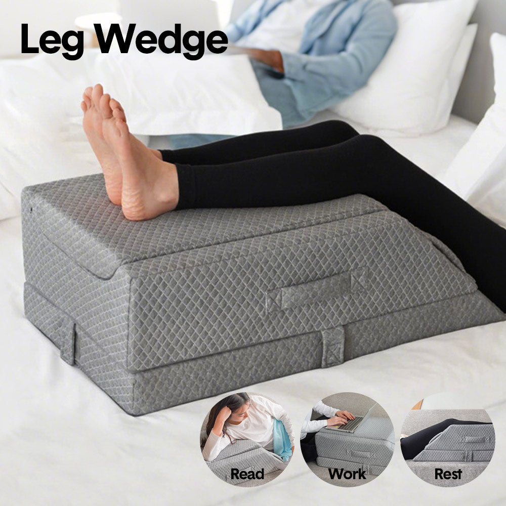 Leg Wedge Ergonomic Booster 3-Height Adjustable Memory Foam Leg Support Pillow With... detail