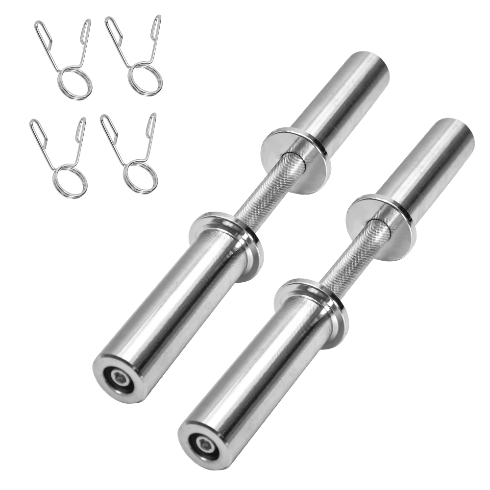 Olympic Barbell Bar 50cm Heavy Duty Dumbbell Handles Pair of Steel 100kg Weight Capacity with Spring Collars for 2" Olympic Weight Plate Strength Training Olympic Barbell Bar 50cm Heavy Duty Dumbbell Handles Pair of Steel 100kg Weight Capacity with Spring Collars for 2" Olympic Weight Plate Strength Training