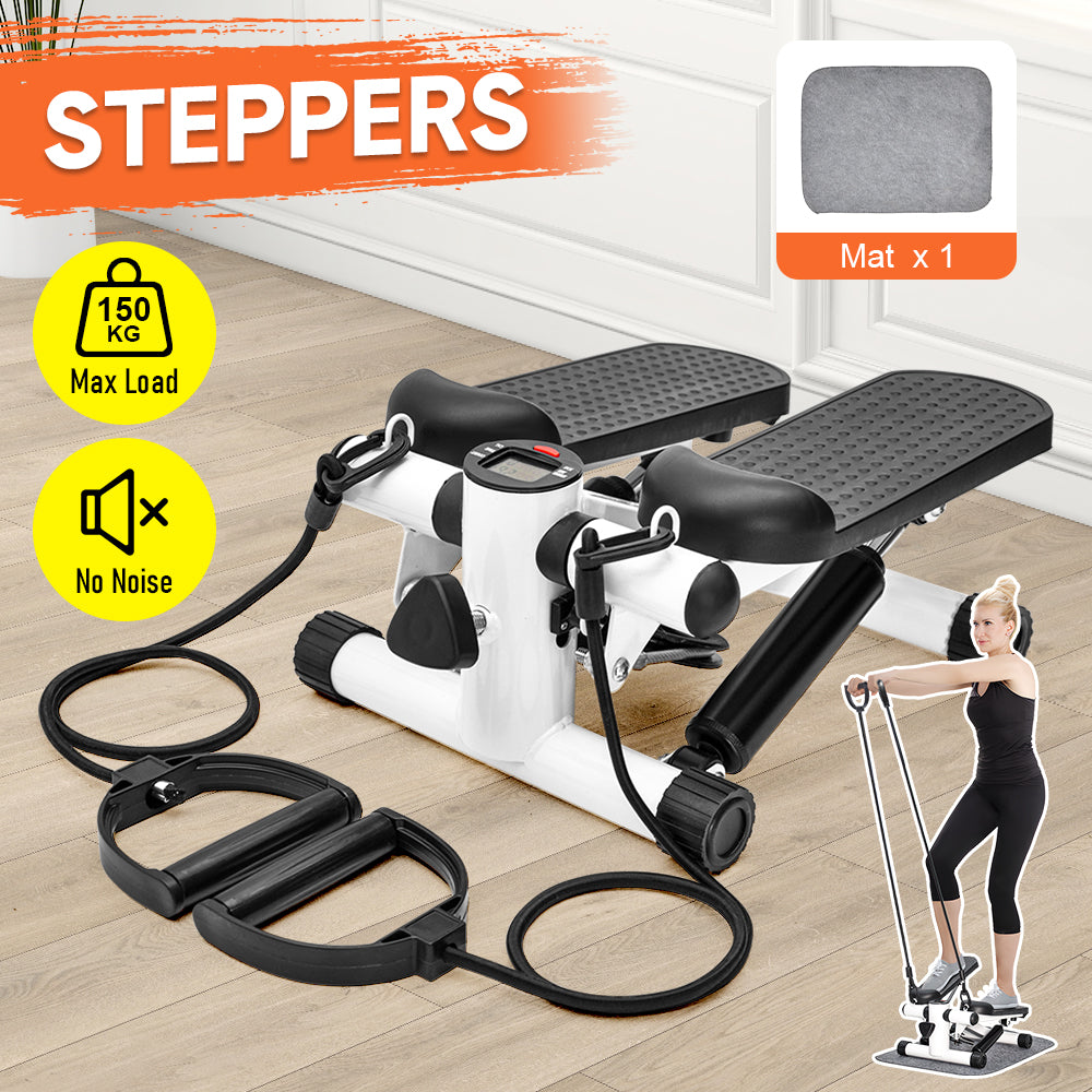 Mini Stepper Home Office Stair Stepper Machine With Resistance Bands And LCD Monitor For... detail